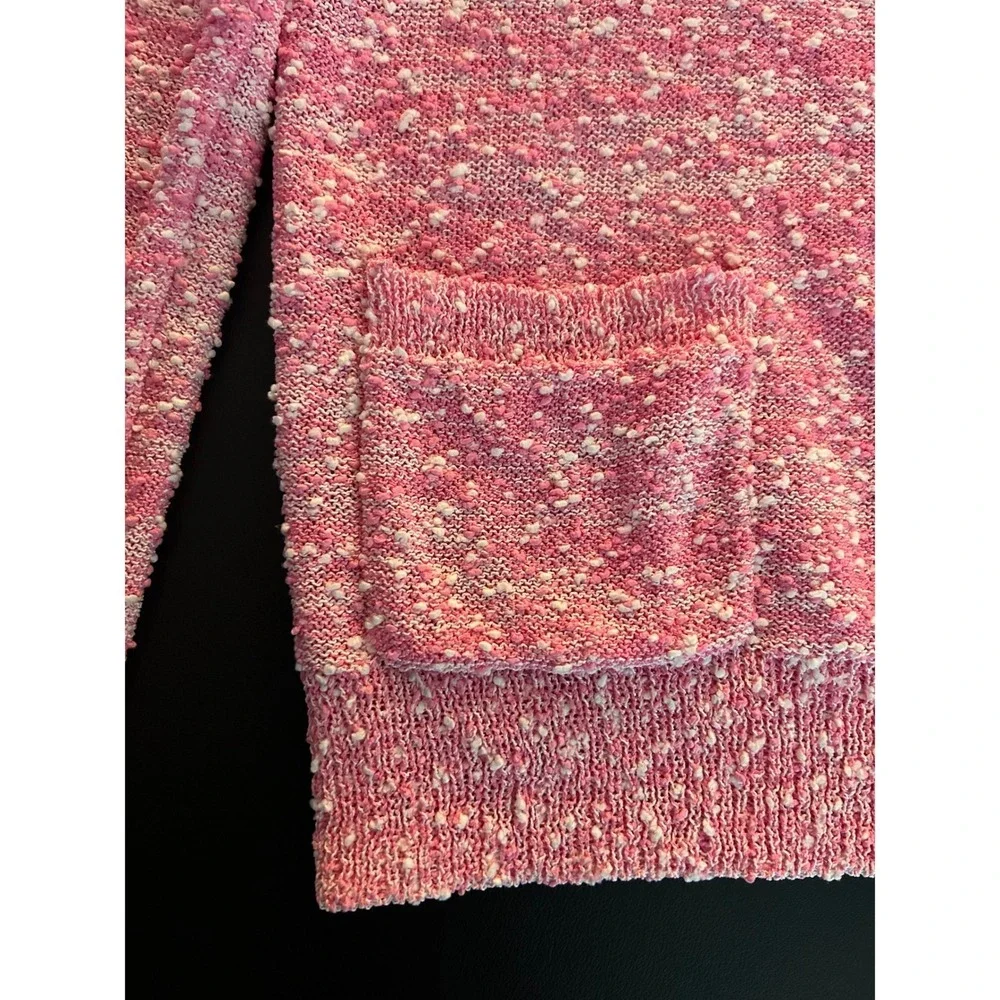 FRAME Pink Boucle Button Shoulder Sweater WE24KSW024 Womens Small S (1217)